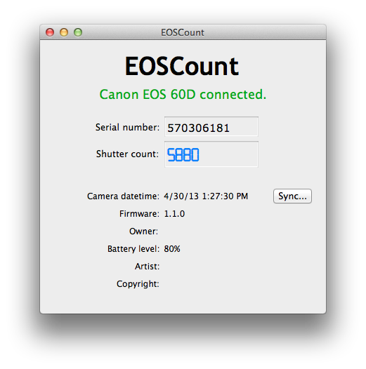 eos shutter count software